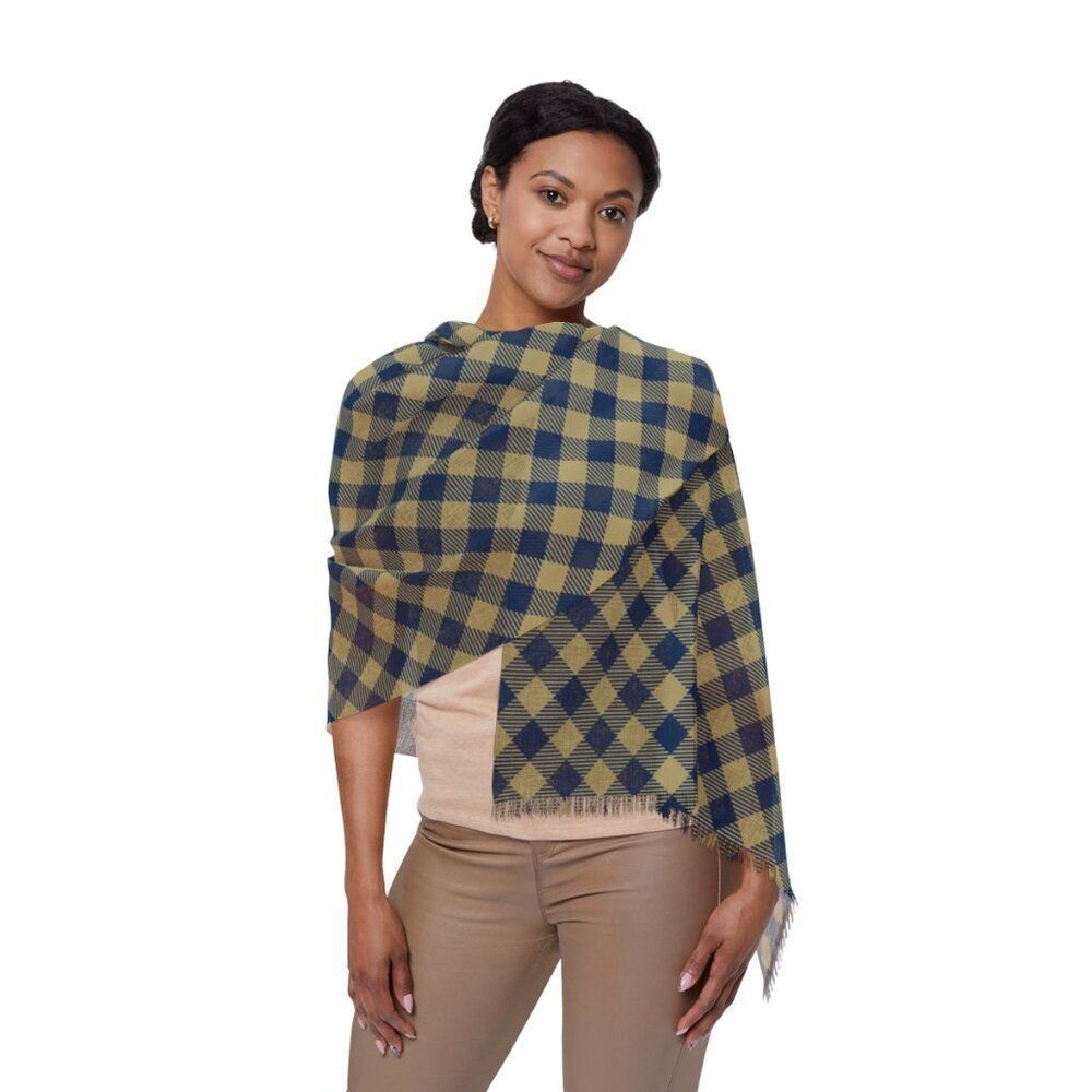 NWT Porter Anna- Navy & Gold Women's Scarf in Gingham